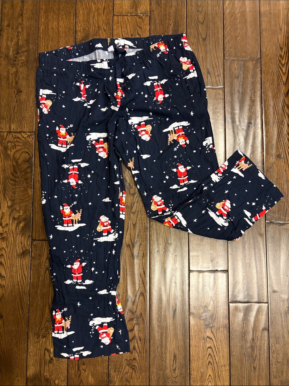 Old Navy Santa Print Unisex Pajama Bottoms